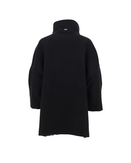 Herno Blue Snap-Buttoned High Neck Jacket