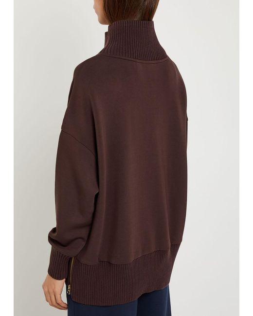 Varley Purple Barker High-Neck Stretch-Jersey Sweatshirt