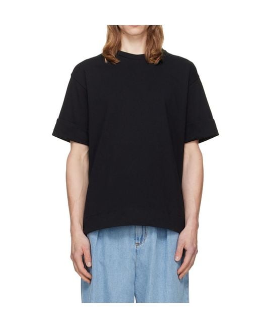 Simone Rocha Black Fitted Wired Turn-Up T-Shirt for men