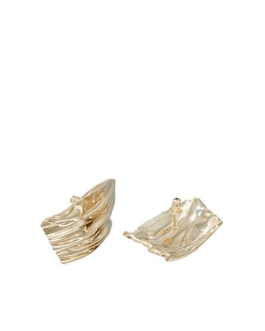 Ferragamo Metallic Asymmetric Draped Earring