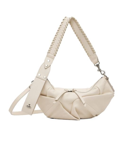 Vivienne Westwood White Agnes Orb Braided Shoulder Bag