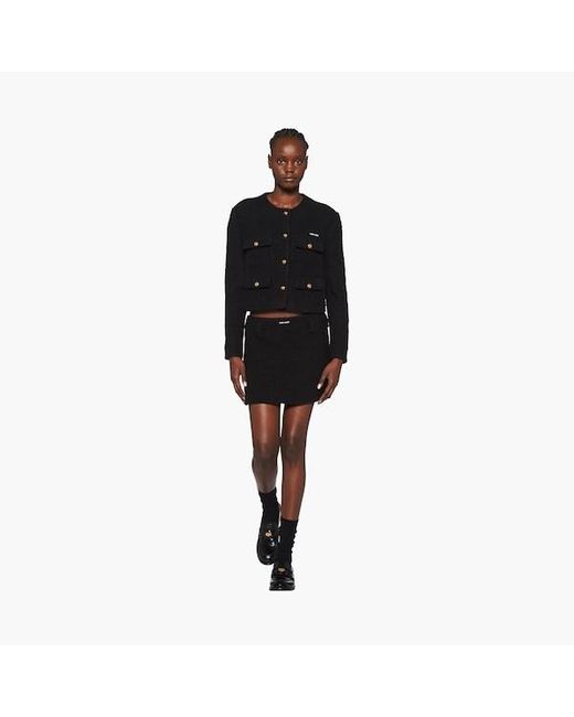 Miu Miu Black Bouclé Miniskirt