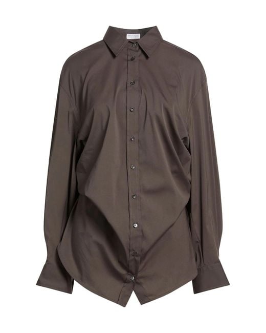 Brunello Cucinelli Brown Solid Colour Shirts