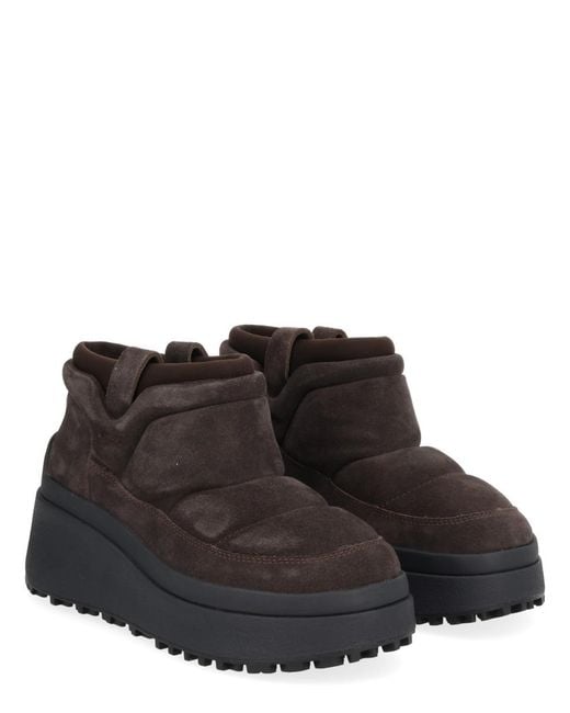 Ash Brown Platform Ankle Boots