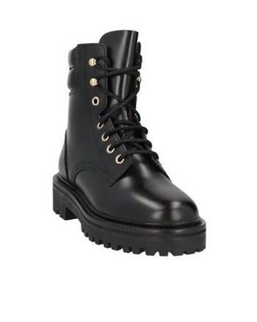 Isabel Marant Black Patent Lace-Up Ankle Boots