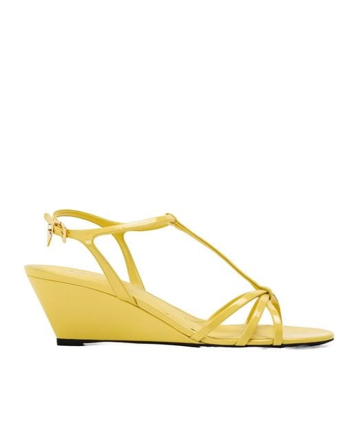 Prada Yellow Wedge Sandals