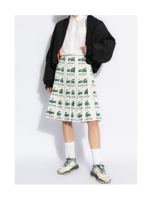 Lacoste Green Embroidered Pleated Skirt