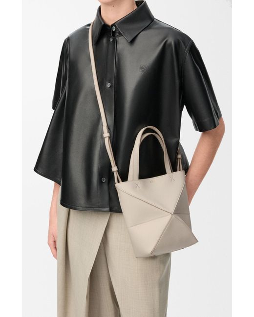 Loewe Natural Mini Puzzle Fold Tote Bag