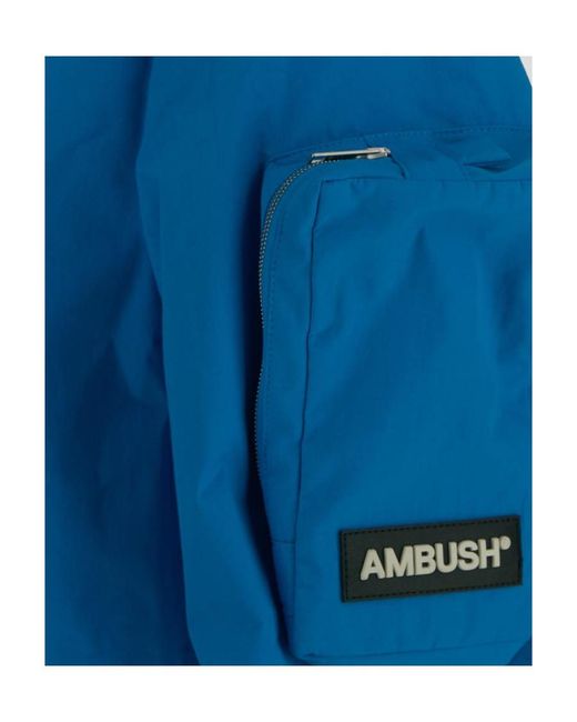 Ambush Blue Cotton Pocket S/S Shirt Blithe for men