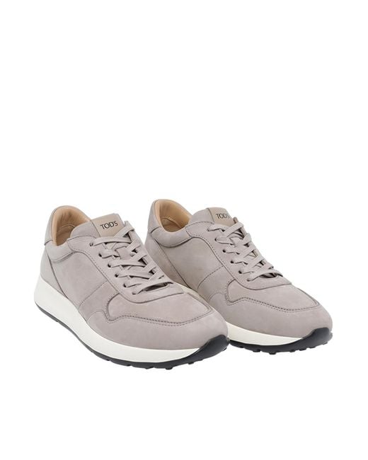 Tod's Gray Logo Embossed Sneakers for men