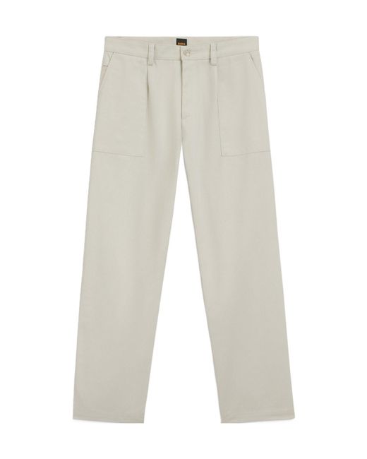 Boss Gray Solid Color Casual Long Pants for men