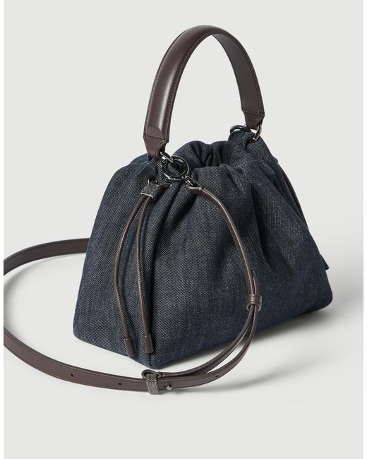 Brunello Cucinelli Black Mellow Small Bucket Bag
