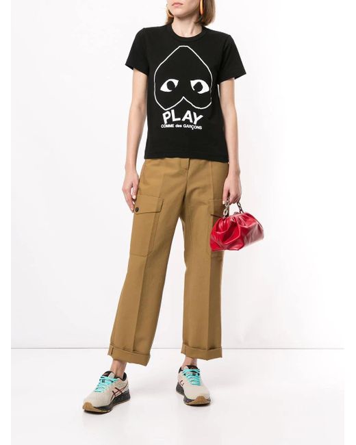 COMME DES GARÇONS PLAY Black Logo Print T-Shirt
