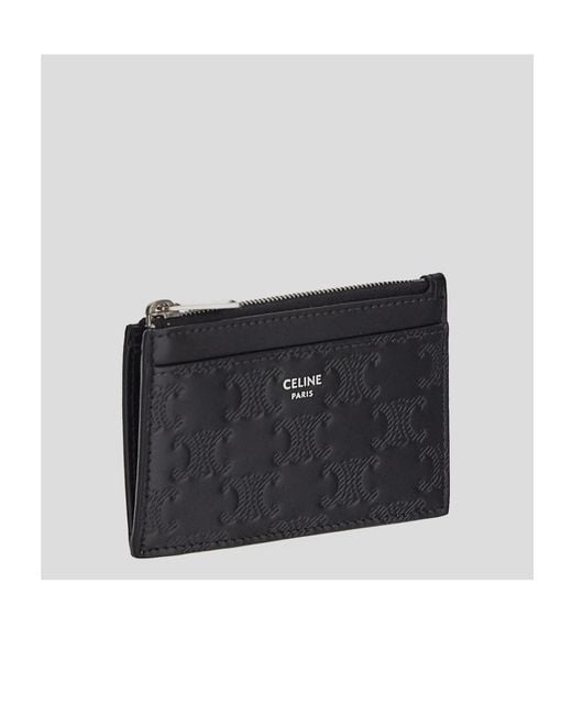 Céline Black Zipped Card Holder for men