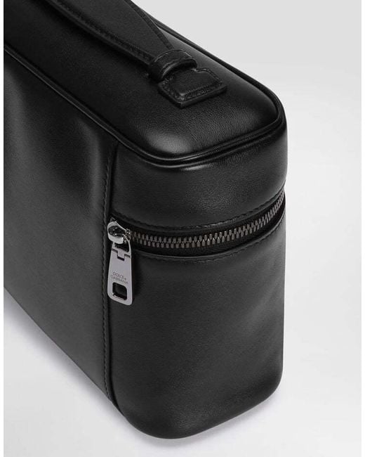 Dolce & Gabbana Black Logo Plaque Wash Bag for men