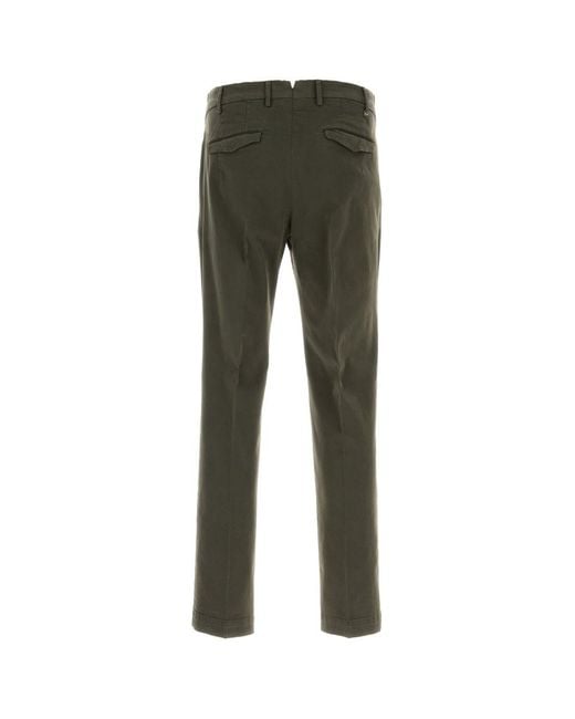 Pt Pantaloni Green Casual Trousers With Belt Loops for men