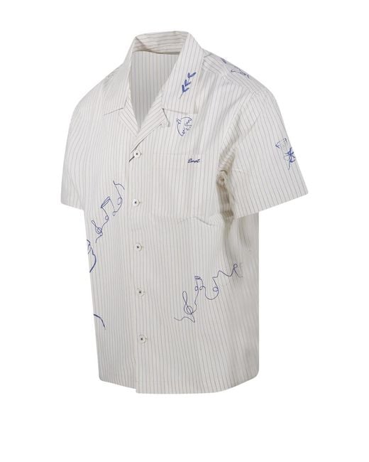 DUNST White Printed Short-Sleeve Shirt for men