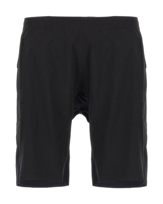 Veilance Black Elastic Waist Shorts for men