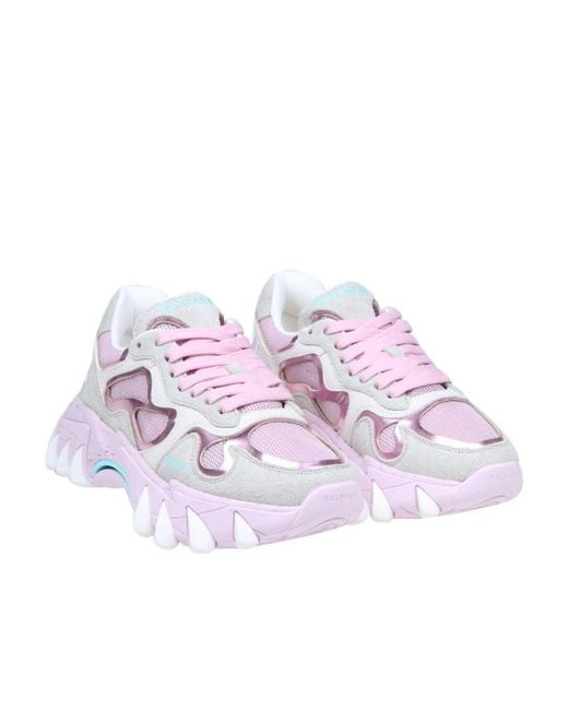 Balmain White B-East Lace-Up Sneakers