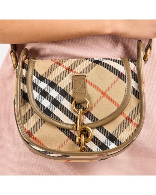 Burberry Multicolor Plaid Saddle Bag