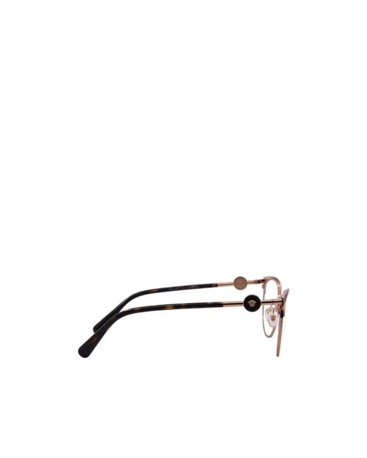 Versace Brown Eyewear Logo Plaque Cat-Eye Frame Glasses