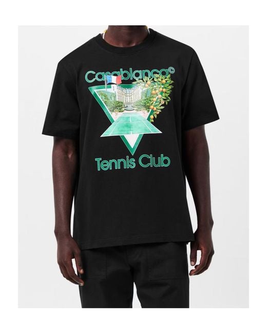 Casablanca Black Logo Crew Neck T-Shirt for men