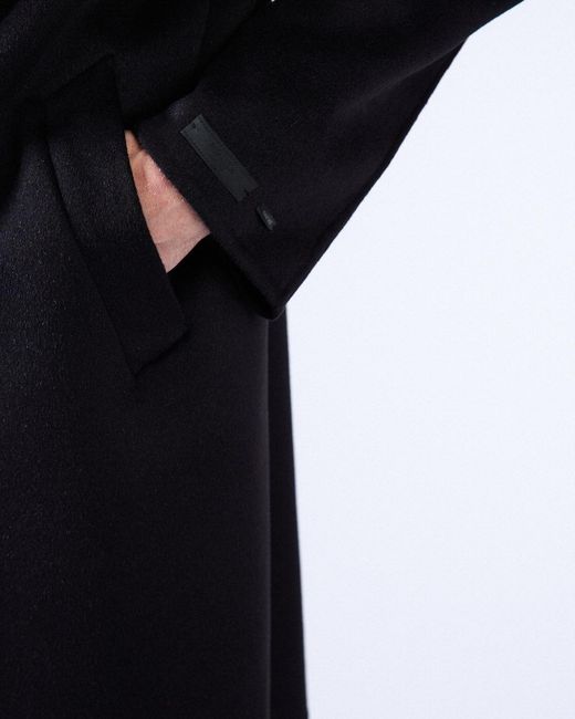 Prada Black Single-Breasted Wool, Angora And Cashgora Coat for men