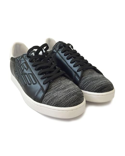 EA7 Black Logo Details Casual Sports Shoes for men