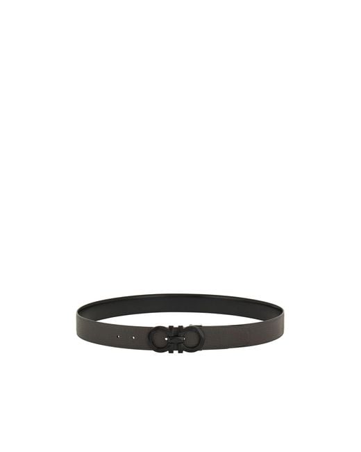 Ferragamo White Reversible And Adjustable Gancini Belt for men