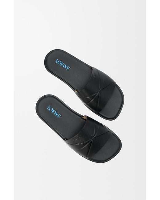 Loewe Black Origami Leather Sandals for men