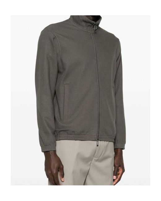 Emporio Armani Gray Zip Pocket Jacket for men
