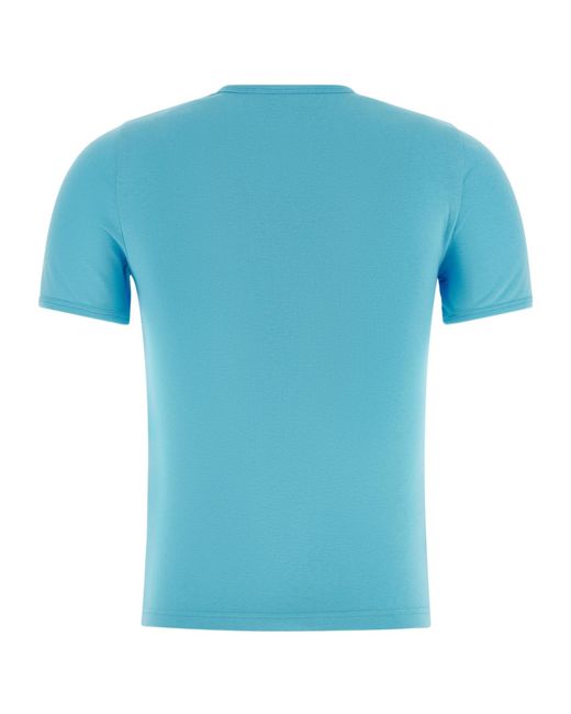 Courreges Blue Courrèges Signature Logo Crewneck T-Shirt