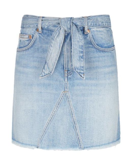 Givenchy Blue Belted Denim Mini Skirt