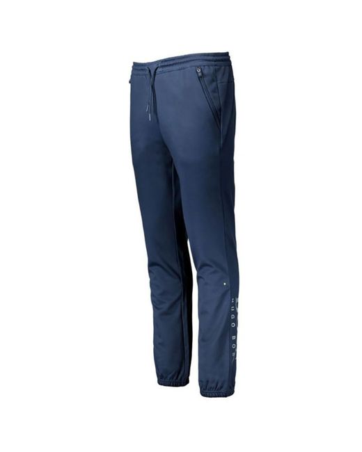 Boss Blue Logo-Laced Sweatpants for men