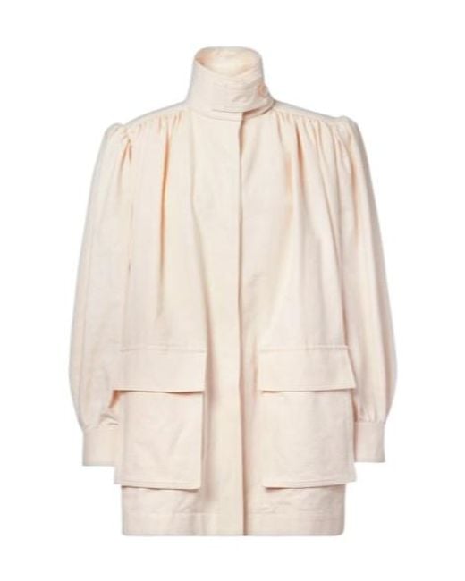 Chloé Natural Gathered Cotton Canvas Jacket