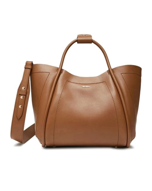 Max Mara Brown Logo Shoulder Bag