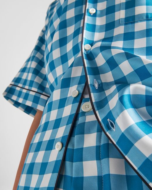 Prada Blue Silk Bermudas for men