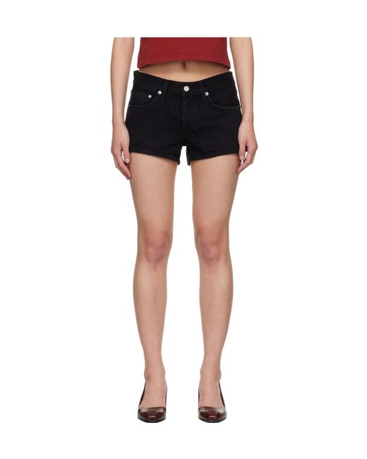 Agolde Black Low Rise Parker Short (Weightless)