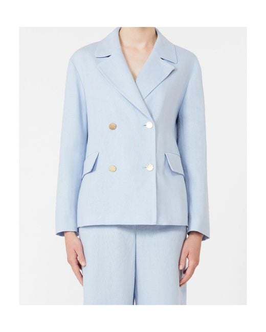 Max Mara Blue 'S Avenue Double-Breasted Jacket