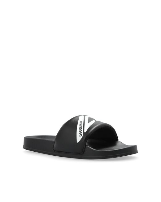 DSquared² White Logo Printed Slides