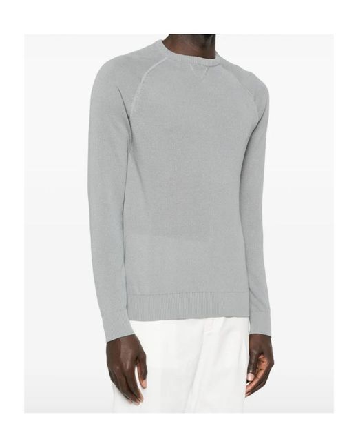 Eleventy Gray Round Neck Knitted Sweater for men