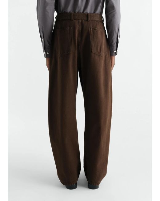 Lemaire Brown Belted Pants for men