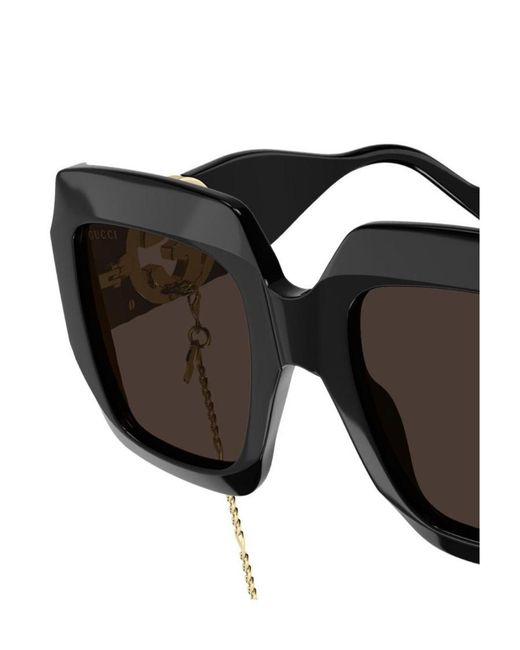 Gucci Black Eyewear Square Frame Sunglasses