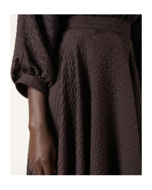Loro Piana Brown Elise High Waist Midi Skirt