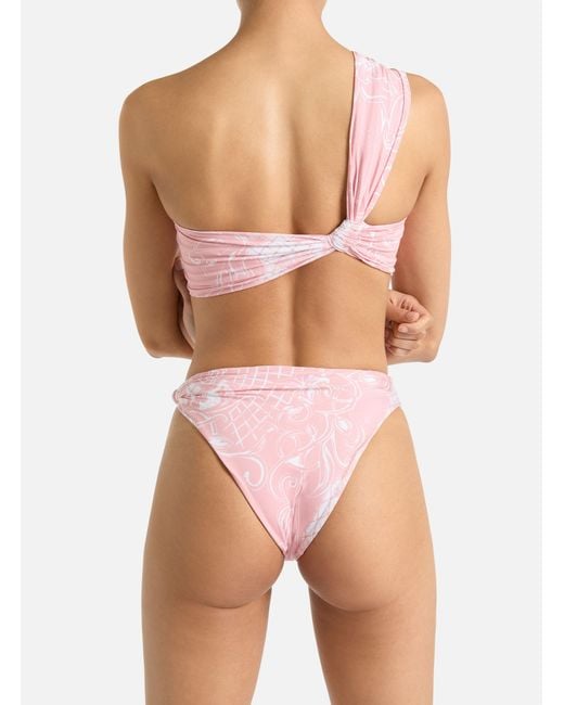 Balmain Pink Printed Lycra Swimsuit