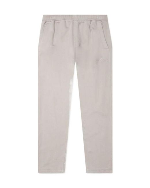 Stone Island Gray Logo Embroidered Sweatpants for men