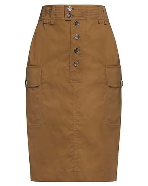 Saint Laurent Brown Slim Fit Straight Skirt