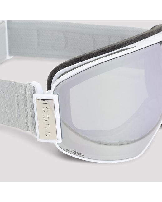 Gucci White Eyewear Gg Logo Oversized Sunglasses for men