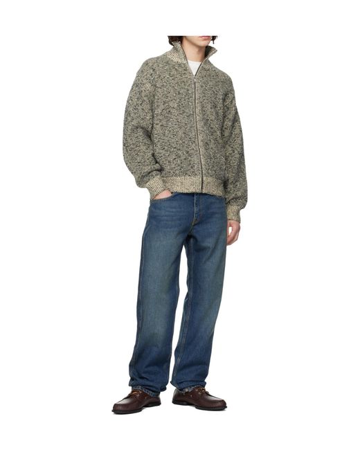 Jil Sander Gray Long-Sleeved Wool Blend Sweater for men