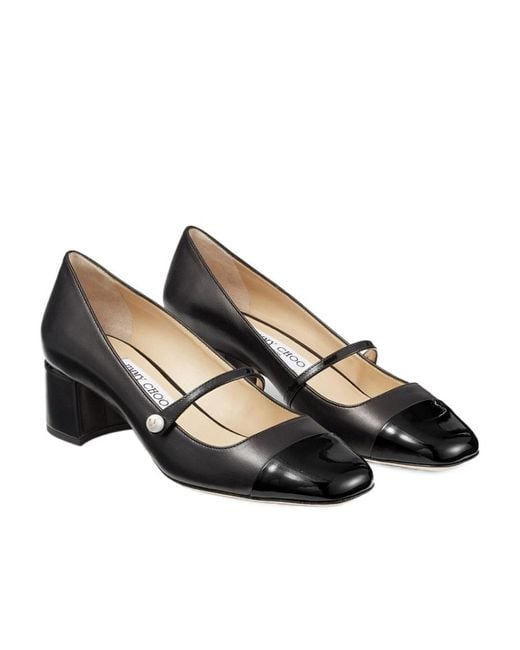 Jimmy Choo Black Elisa 45 Square-Toe Pumps